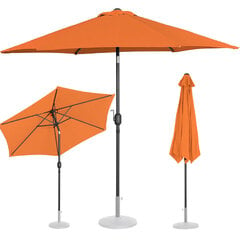 Круглый, наклоняемый садовый зонт с ручкой. 270 см оранжевый цена и информация | Зонты, маркизы, стойки | pigu.lt