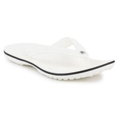 Šlepetės moterims Crocs Crocband Flip W 11033, baltos цена и информация | Женские тапочки | pigu.lt