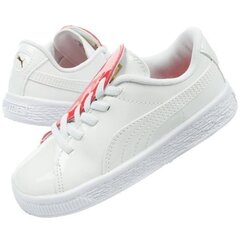 Puma sportiniai batai mergaitėms Basket crush patent baby 369676 01 SW737058.1275, balti цена и информация | Детская спортивная обувь | pigu.lt