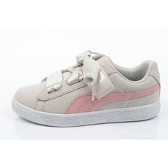 Puma sportiniai batai mergaitėms Suede heart circles 370569 01 SW737066.2687, pilki цена и информация | Детская спортивная обувь | pigu.lt