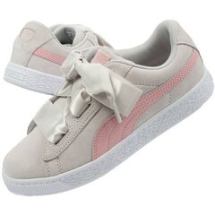 Puma sportiniai batai mergaitėms Suede heart circles 370569 01 SW737066.2687, pilki kaina ir informacija | Sportiniai batai vaikams | pigu.lt