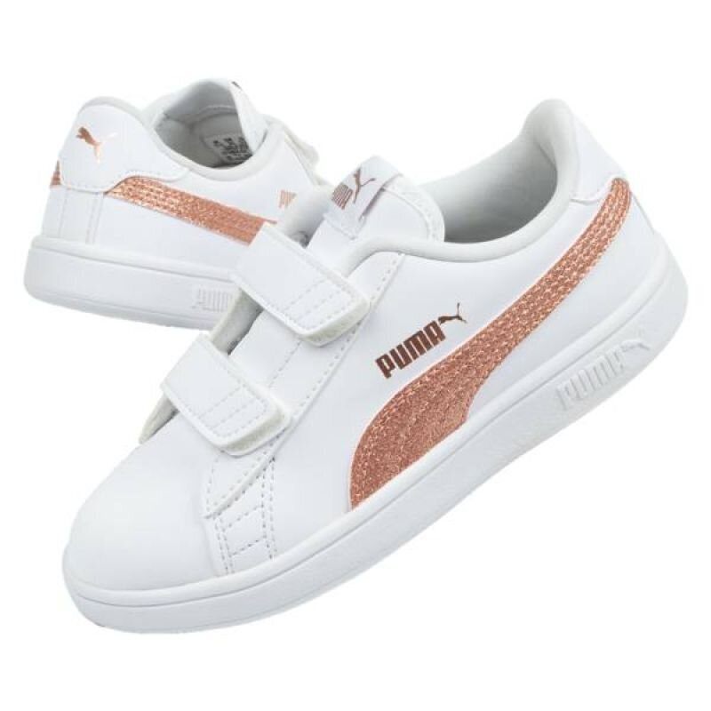 Puma sportiniai batai mergaitėms Smash 375863 02 SW737265.1275, balti kaina ir informacija | Sportiniai batai vaikams | pigu.lt