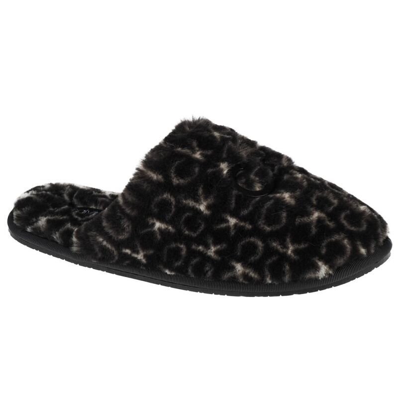 Calvin Klein šlepetės moterims Mule Fur Mono W HW0HW00536, juodos kaina ir informacija | Šlepetės moterims | pigu.lt