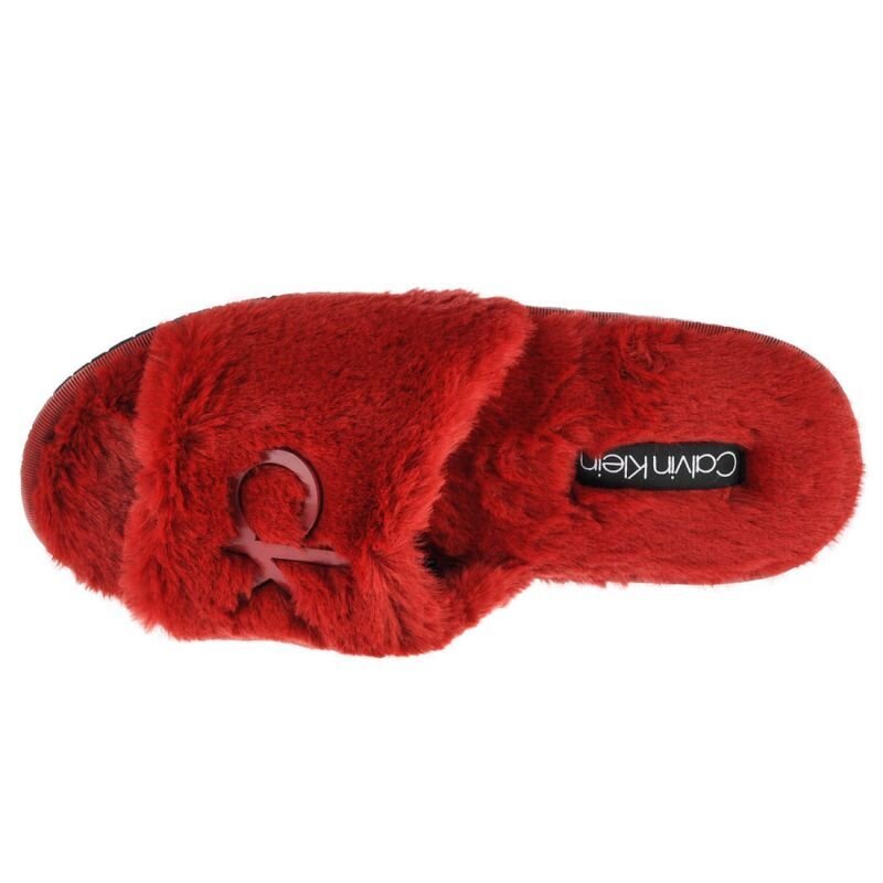 Calvin Klein šlepetės moterims Slipper Sandal Fur W HW0HW00634, raudonos kaina ir informacija | Šlepetės moterims | pigu.lt