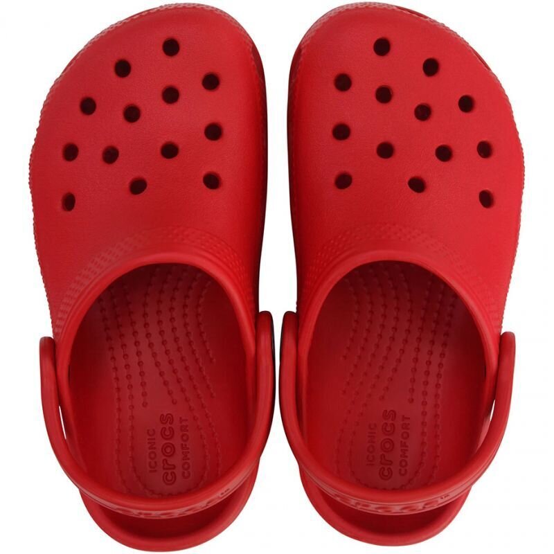 Crocs šlepetės vaikams Toddler Classic Clog sw814166.8224, raudonos kaina ir informacija | Šlepetės, kambario avalynė vaikams | pigu.lt