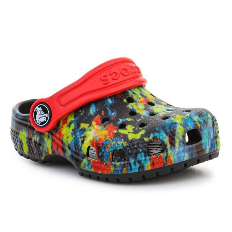 Šlepetės vaikams Crocs Classic Tie Dye Graphic Kids Clog T SW8373048460, juodos kaina ir informacija | Šlepetės, kambario avalynė vaikams | pigu.lt