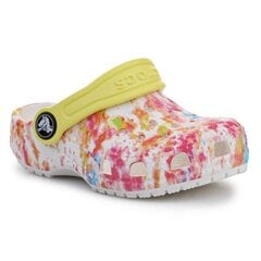 Šlepetės vaikams Crocs Classic Tie Dye Graphic Kids Clog T SW8445548432, baltos kaina ir informacija | Šlepetės, kambario avalynė vaikams | pigu.lt