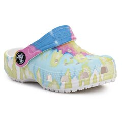 Šlepetės vaikams Crocs Classic Tie Dye Graphic SW8445558460, mėlynos цена и информация | Детские тапочки, домашняя обувь | pigu.lt