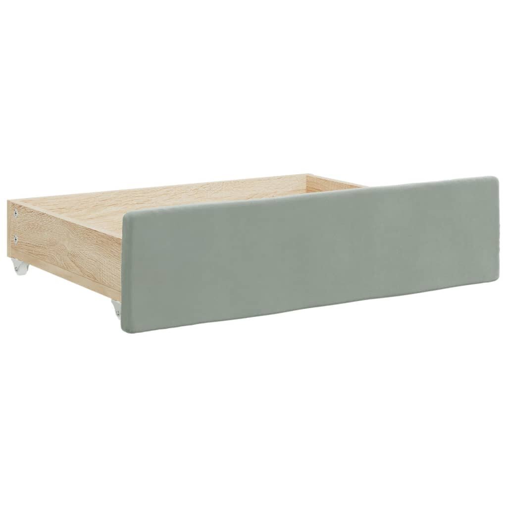 2-jų stalčių po lova komplektas vidaXL, pilkas цена и информация | Stalčiai, patalynės dėžės | pigu.lt
