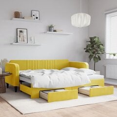 Sofa-lova vidaXL, 90x200 cm, geltona kaina ir informacija | Lovos | pigu.lt