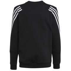 Adidas džemperis mergaitėms FI 3 stripes crew SW891777.8292, juodas цена и информация | Свитеры, жилетки, пиджаки для девочек | pigu.lt