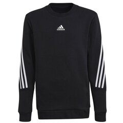 Adidas džemperis mergaitėms FI 3 stripes crew SW891777.8292, juodas цена и информация | Свитеры, жилетки, пиджаки для девочек | pigu.lt