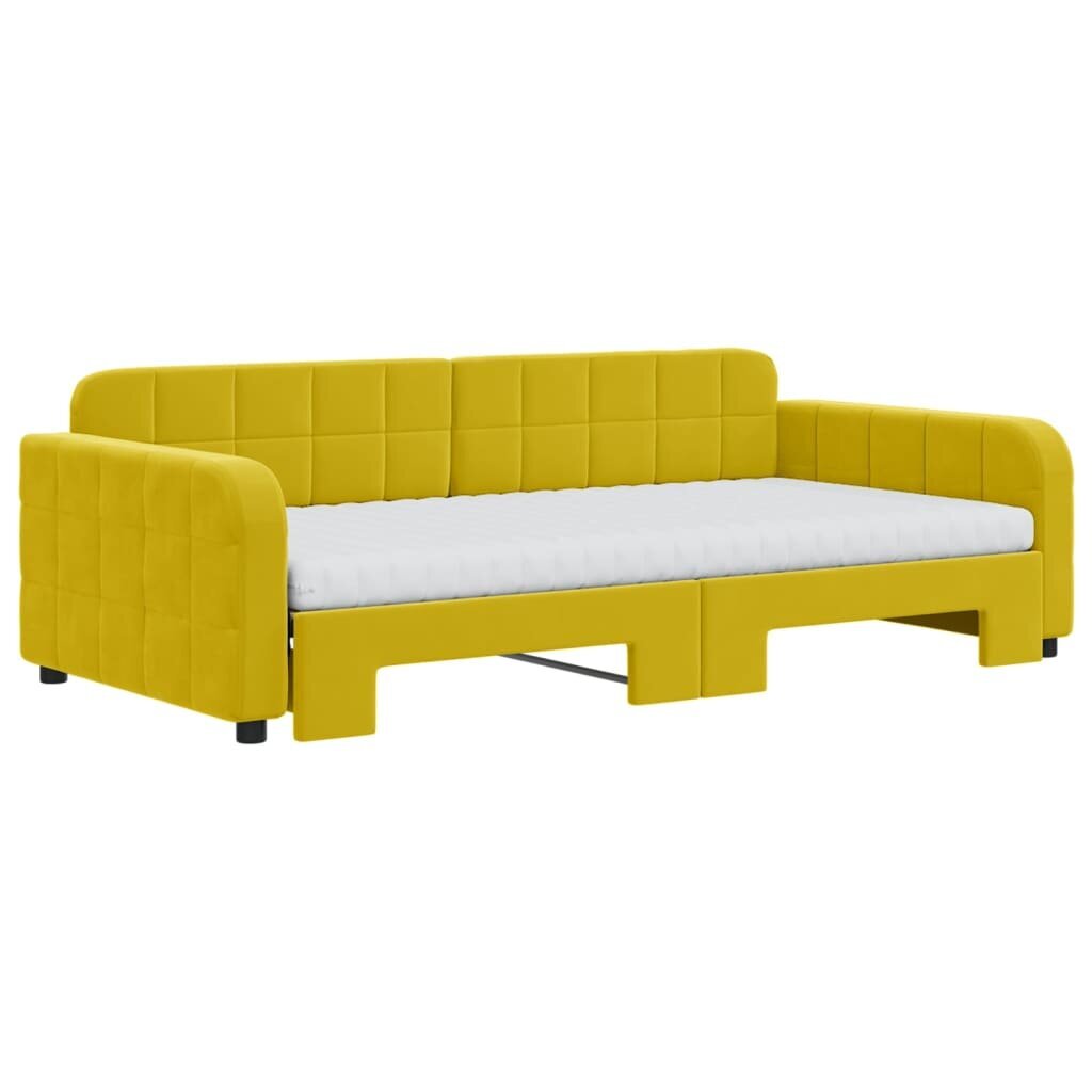 Sofa-lova vidaXL, 100x200 cm, geltona kaina ir informacija | Lovos | pigu.lt