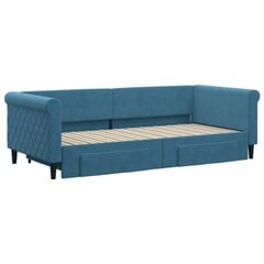 Sofa-lova vidaXL, 90x200 cm, mėlyna kaina ir informacija | Lovos | pigu.lt