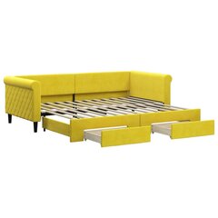 Sofa-lova vidaXL, 90x200 cm, geltona kaina ir informacija | Lovos | pigu.lt