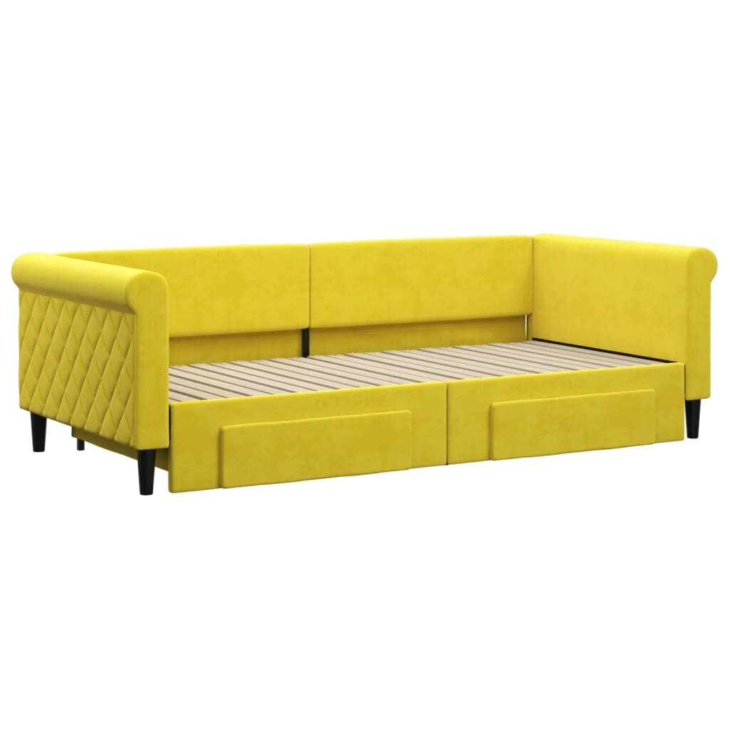 Sofa-lova vidaXL, 90x200 cm, geltona kaina ir informacija | Lovos | pigu.lt