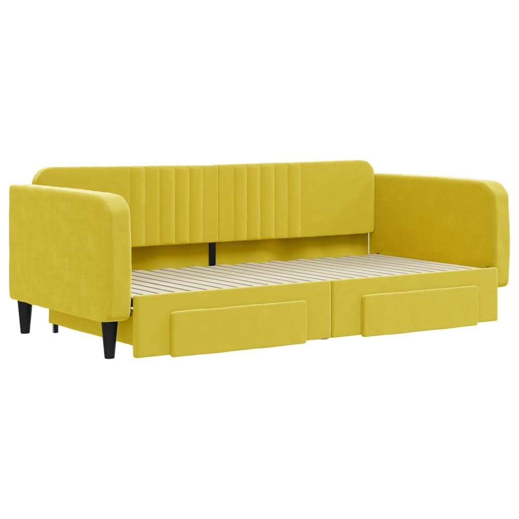 Sofa-lova vidaXL, 100x200 cm, geltona kaina ir informacija | Lovos | pigu.lt