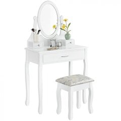 Makiažo staliukas su veidrodžiu ir kėdute Beauty System Lena, baltas kaina ir informacija | Kosmetiniai staliukai | pigu.lt
