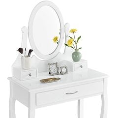 Makiažo staliukas su veidrodžiu ir kėdute Beauty System Lena, baltas kaina ir informacija | Kosmetiniai staliukai | pigu.lt