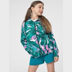 Bluzonas mergaitėms 4F sw951194.8293, žalias kaina ir informacija | Megztiniai, bluzonai, švarkai mergaitėms | pigu.lt