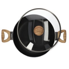 АЛЬБЕРО Кастрюля с крышкой, черный, 26 см цена и информация | Кастрюли, скороварки | pigu.lt