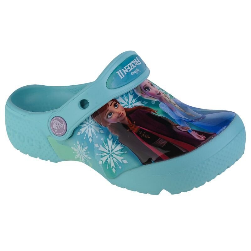 Crocs šlepetės vaikams fl Disney Frozen II T Clog Jr sw956408.5636, mėlynos цена и информация | Šlepetės, kambario avalynė vaikams | pigu.lt