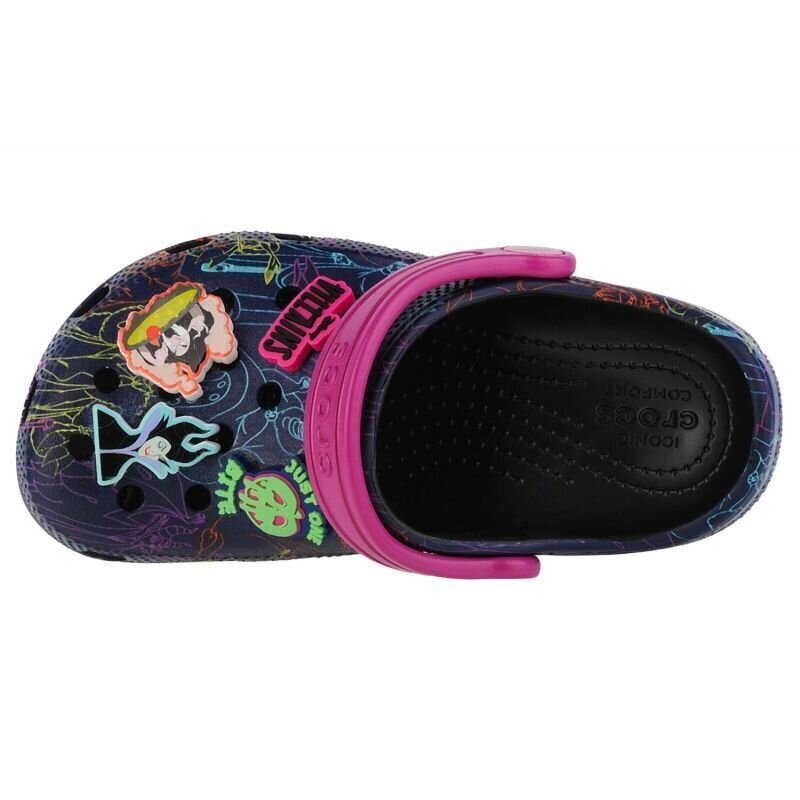 Crocs šlepetės vaikams Disney Villains Classic 207722-001, mėlynos цена и информация | Šlepetės, kambario avalynė vaikams | pigu.lt