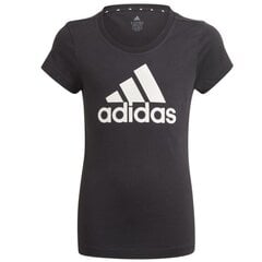 Marškinėliai mergaitėms Adidas Essentials gn4069 SW661857.8292, juodi цена и информация | Рубашки для девочек | pigu.lt