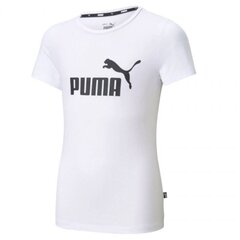 Marškinėliai vaikams Puma ESS Logo Tee G Jr 587029 02 sw668581.8328, balti цена и информация | Футболка для девочек | pigu.lt