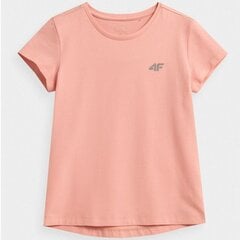 Marškinėliai mergaitėms 4F Jr Hjz21-Jtsd001Aa56s sw719733.8292, rožiniai kaina ir informacija | Marškinėliai mergaitėms | pigu.lt