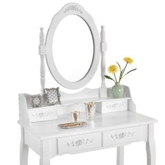 Макияжный столик с зеркалом и табуретом Mira цена и информация | Туалетные столики | pigu.lt