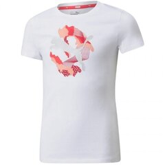 Puma marškinėliai mergaitėms Alpha tee g 589228 02 SW762278.8328, balti цена и информация | Рубашки для девочек | pigu.lt