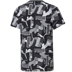 Marškinėliai vaikams Puma Alpha AOP Tee B 589263 01 SW762888.8328, juodi цена и информация | Рубашки для мальчиков | pigu.lt