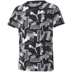 Marškinėliai vaikams Puma Alpha AOP Tee B 589263 01 SW762888.8328, juodi цена и информация | Рубашки для мальчиков | pigu.lt