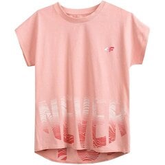 Marškinėliai mergaitėms 4F sw762913, rožiniai цена и информация | Футболка для девочек | pigu.lt