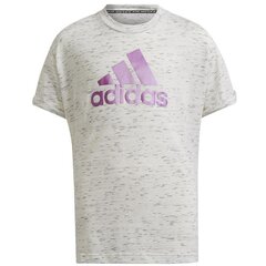 Marškinėliai mergaitėms Adidas Future Icons Tee Jr H26593 SW77, pilki цена и информация | Рубашки для девочек | pigu.lt