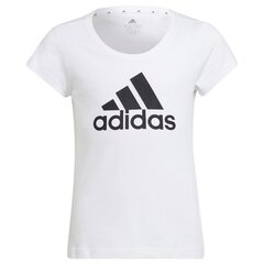 Adidas marškinėliai mergaitėms G bl t GU2760 SW774220.8484, balti цена и информация | Рубашки для девочек | pigu.lt