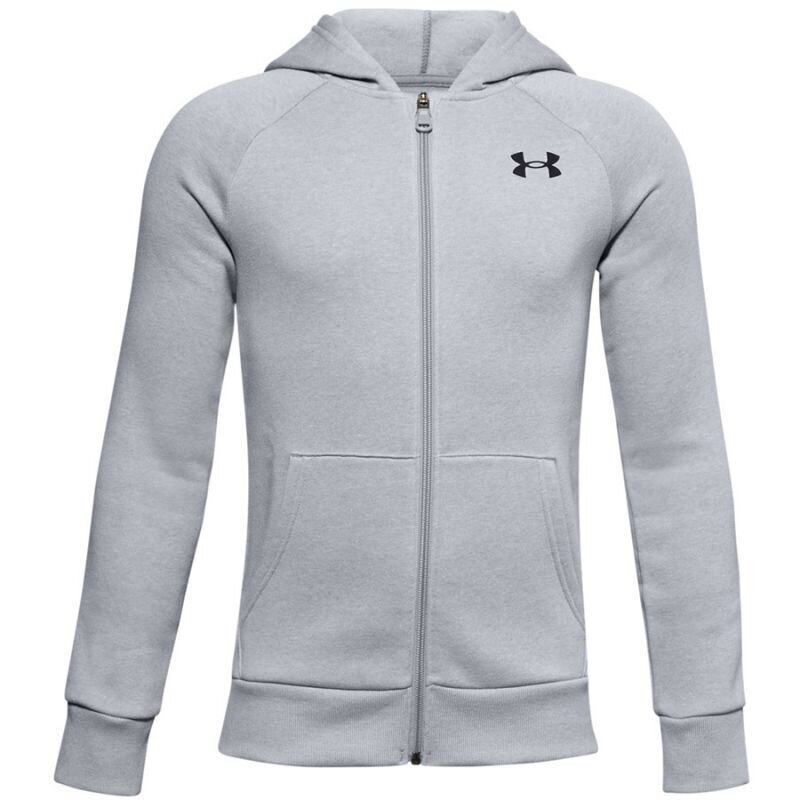 Džemperis berniukams Under Armour Rival Cotton FZ Hoodie Jr 1357613 011 SW7858311904, pilkas kaina ir informacija | Megztiniai, bluzonai, švarkai berniukams | pigu.lt