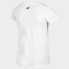 Marškinėliai mergaitėms 4F Jr sw797693.8293, balti цена и информация | Рубашки для девочек | pigu.lt