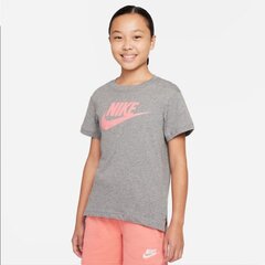 Nike marškinėliai mergaitėms Sportswear Jr sw802309.8491, pilki kaina ir informacija | Marškinėliai mergaitėms | pigu.lt