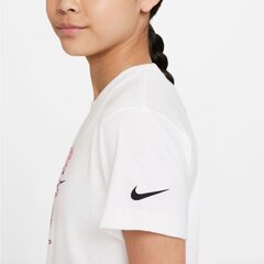 Nike marškinėliai mergaitėms Sportswear Jr sw802310.8490, balti цена и информация | Футболка для девочек | pigu.lt
