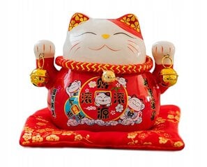 Pinigų dėžutė Maneki-Neko, raudona kaina ir informacija | Originalios taupyklės | pigu.lt