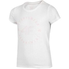 Marškinėliai mergaitėms 4F Jr sw819538.8365, balti цена и информация | Рубашки для девочек | pigu.lt