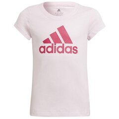 Adidas marškinėliai mergaitėms Bl tee SW843341.8386, rožiniai цена и информация | Рубашки для девочек | pigu.lt