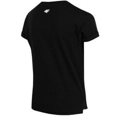 Marškinėliai mergaitėms 4F sw865341.9025, juodi kaina ir informacija | Marškinėliai mergaitėms | pigu.lt