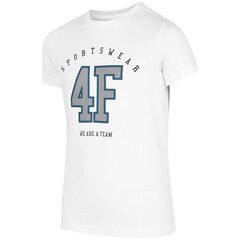 Marškinėliai berniukams 4F sw869662.8367, balti цена и информация | Рубашки для мальчиков | pigu.lt