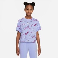 Nike marškinėliai mergaitėms Sportswear SW871574.8493, violetiniai цена и информация | Футболка для девочек | pigu.lt