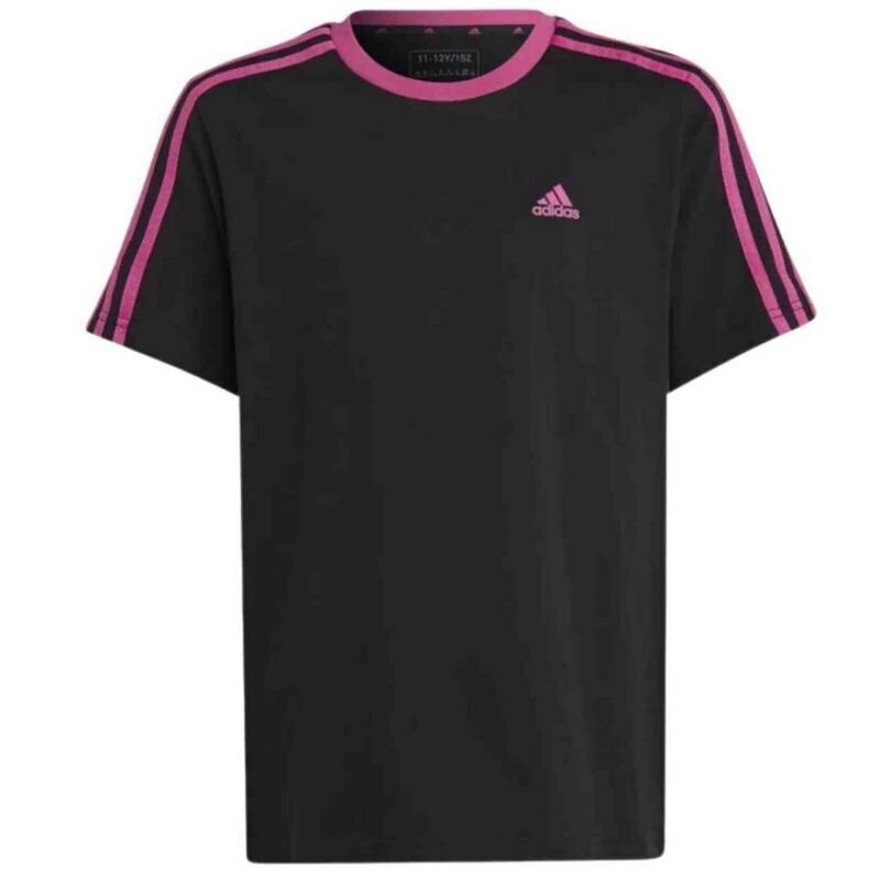 Marškinėliai mergaitėms Adidas 3 Stripes BF Jr sw974233.8484, juodi kaina ir informacija | Marškinėliai mergaitėms | pigu.lt