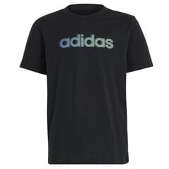 Marškinėliai vaikams Adidas Lin gt Tee Jr ib9138, juodi цена и информация | Рубашки для мальчиков | pigu.lt