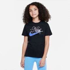 Nike marškinėliai mergaitėms Sportswear SW892651.8490, juodi kaina ir informacija | Marškinėliai mergaitėms | pigu.lt